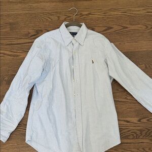 Polo Ralph Lauren White and Blue Striped Shirt